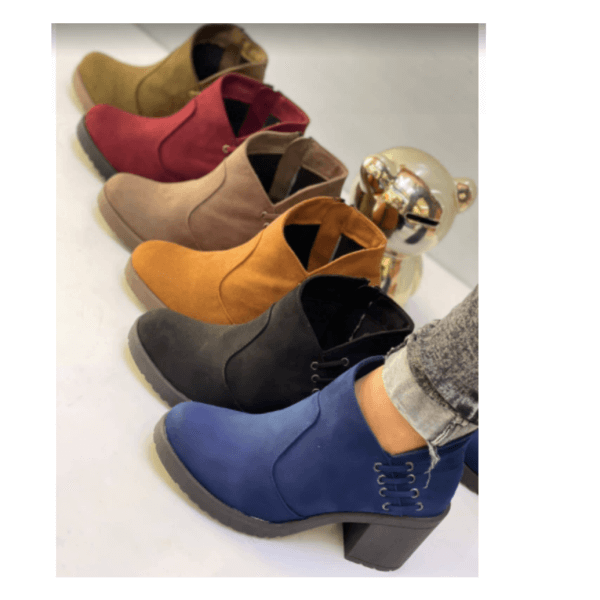 Booties for Lady with Heels, Available in Brown, Blue, Red, Camel, Beige and Bla